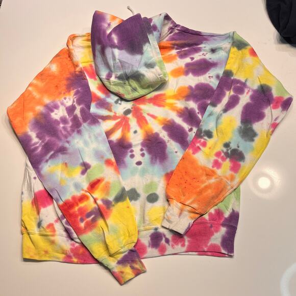 Hanes Ecosmart Tie Dye Pullover Sweatshirt Hoodie Size Medium - Picture 2 of 7